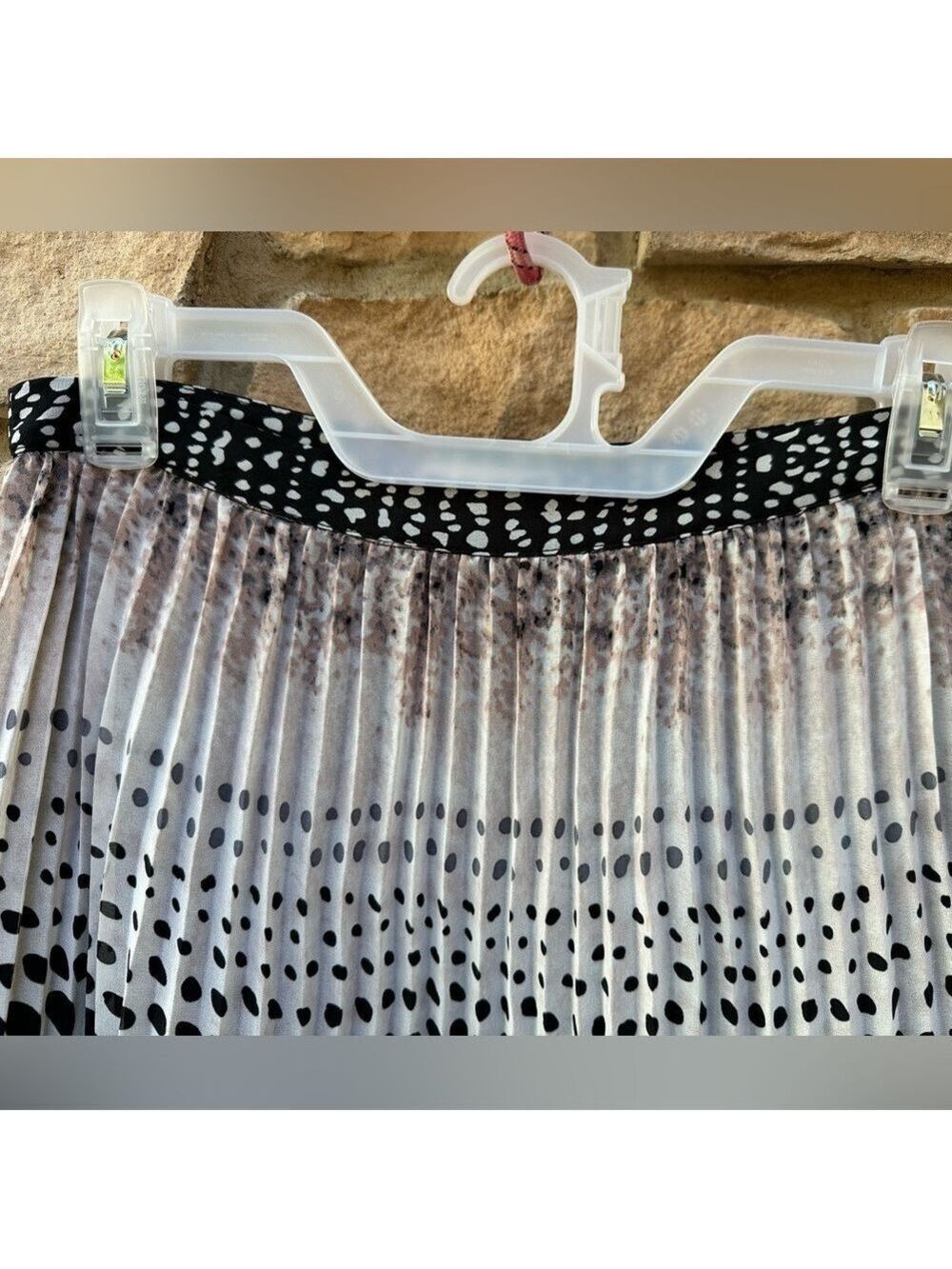 Mystree Pleated Skirt Polka Dot Print Size Small Looks brand new White Black - Picture 6 of 16